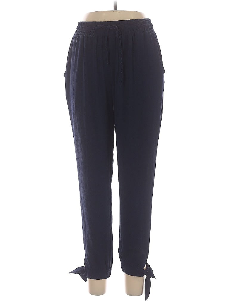 Veronica M. Solid Blue Casual Pants Size L - photo 1