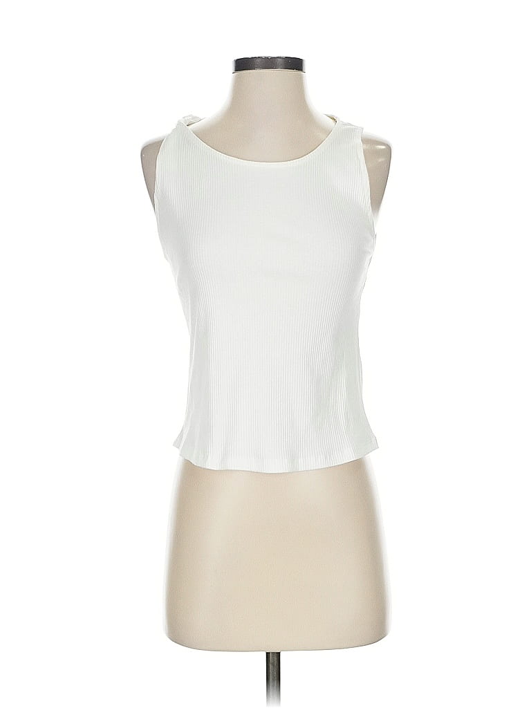 Pre-owned Mng Tank Top Ivory Halter Neckline Tops In White
