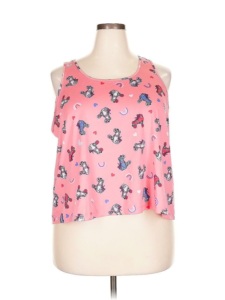 Pre-owned Joyspun Tank Top Pink Halter Neckline Tops