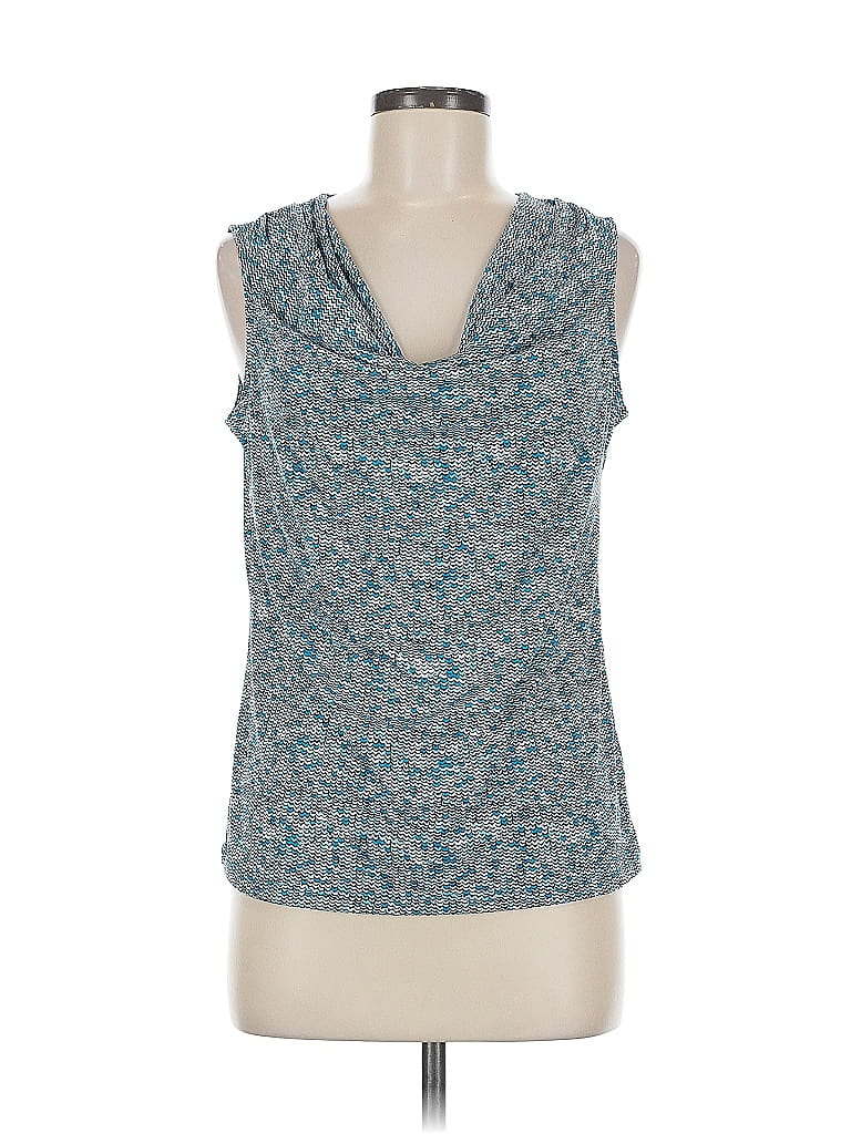 Click to view more detailed imagery on our partner's website Pre-owned Charter Club Sleeveless Top Teal Cowl Neck Tops In Blue