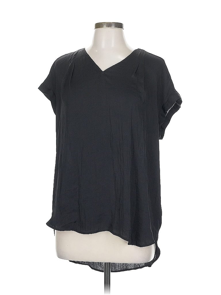 Pre-owned Simply Vera Vera Wang Short Sleeve Blouse In Black