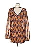 Blu Pepper 100% Polyester Orange Long Sleeve Blouse Size S - photo 2