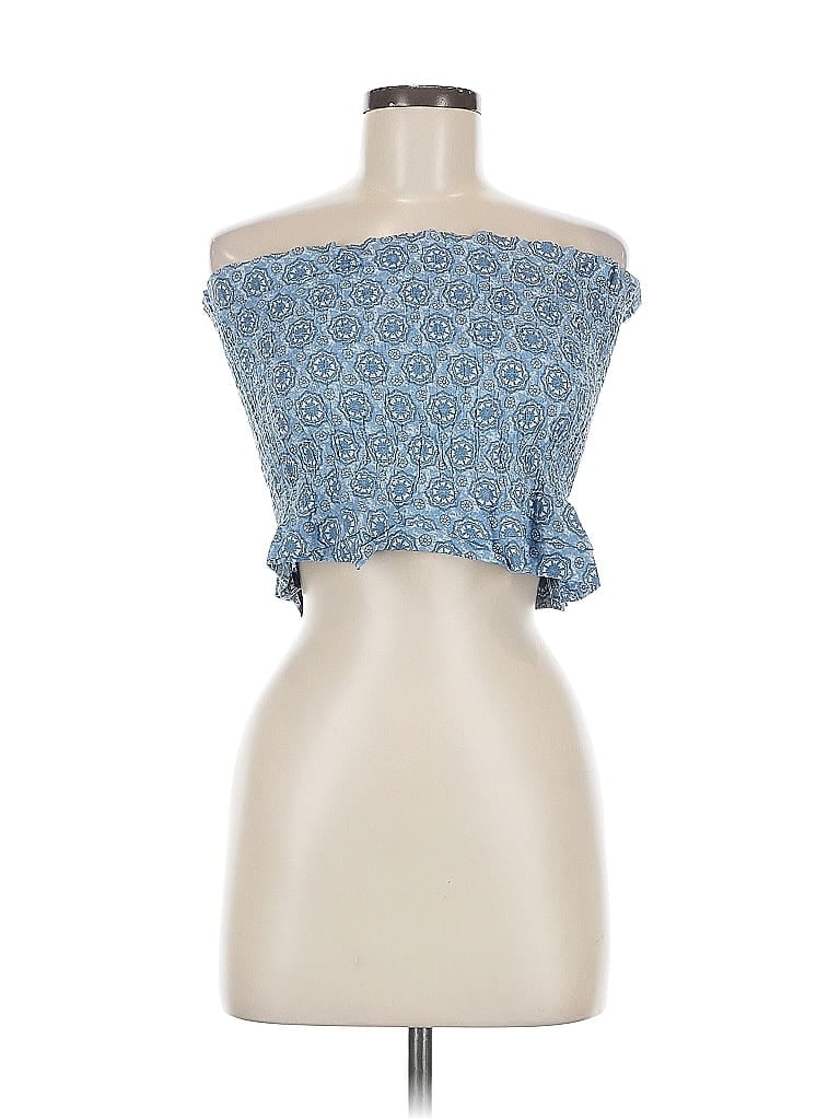 Pre-owned Boho Me Sleeveless Blouse In Blue