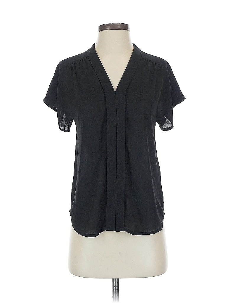 Pre-owned Express Short Sleeve Blouse In Black