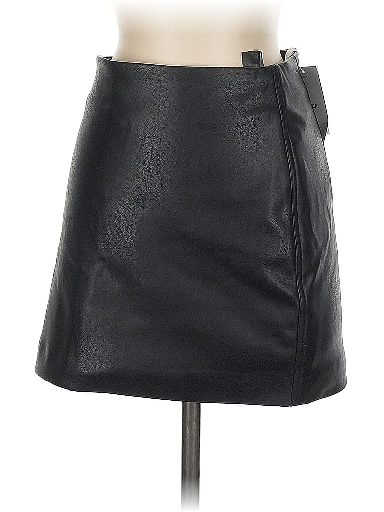 H&m Faux Leather Skirt In Black