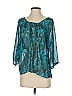 Express 100% Polyester Teal 3/4 Sleeve Blouse Size S - photo 1