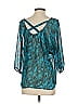 Express 100% Polyester Teal 3/4 Sleeve Blouse Size S - photo 2