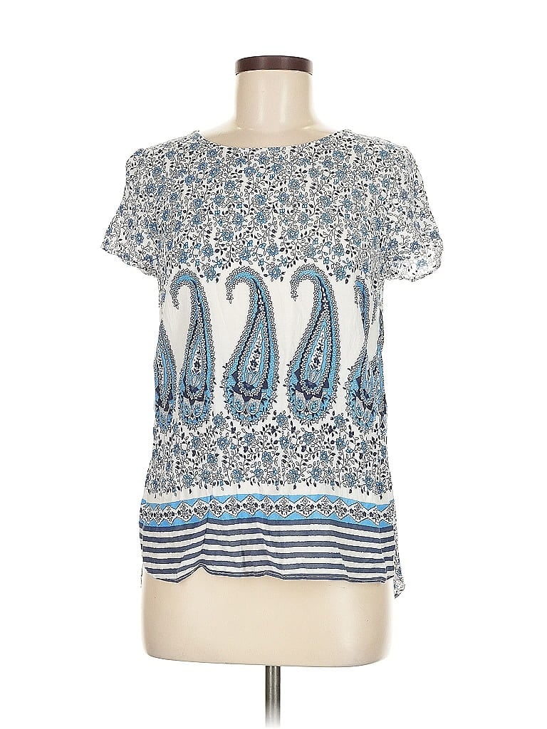 Pre-owned Old Navy Short Sleeve Blouse In Blue