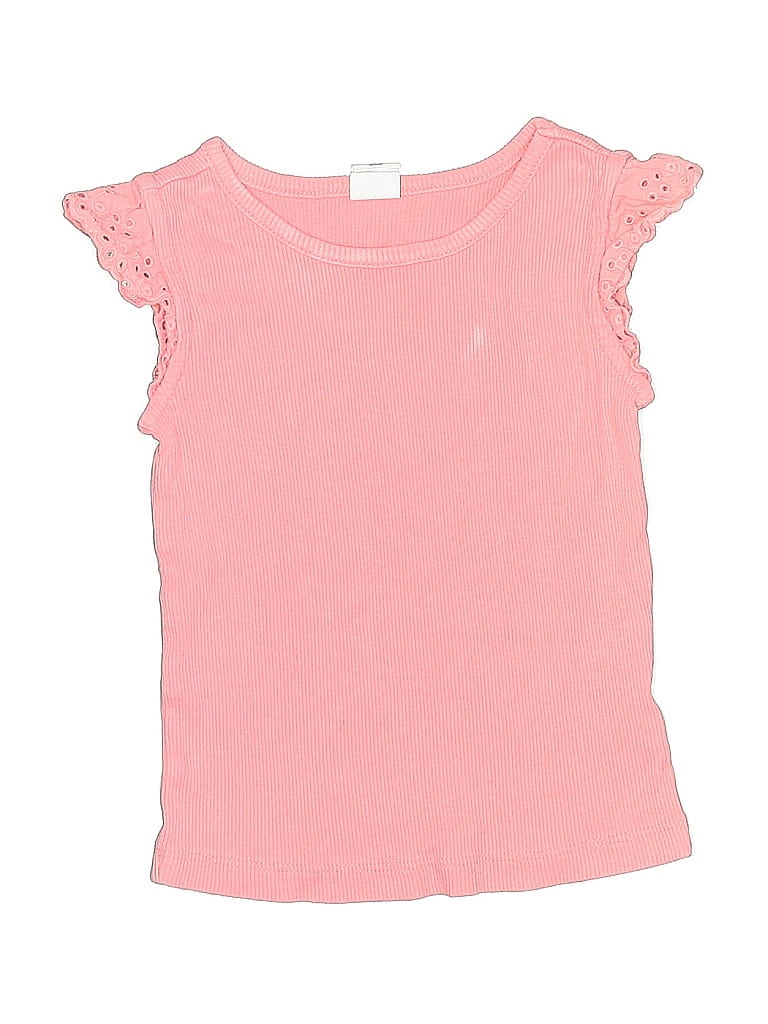 Pre-owned Baby Gap Kids' Short Sleeve Top Pink Ruffles Neckline Tops