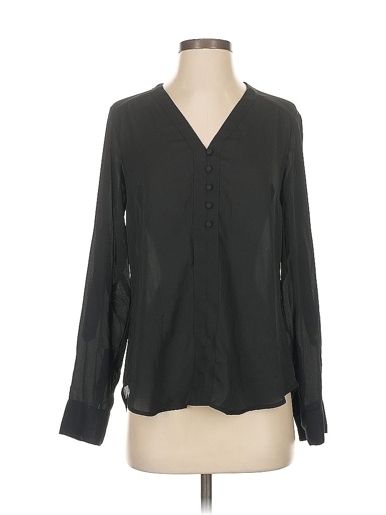 Pre-owned Express Long Sleeve Blouse In Black