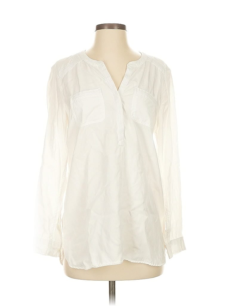 EDDIE BAUER Pre-owned Long Sleeve Blouse In White