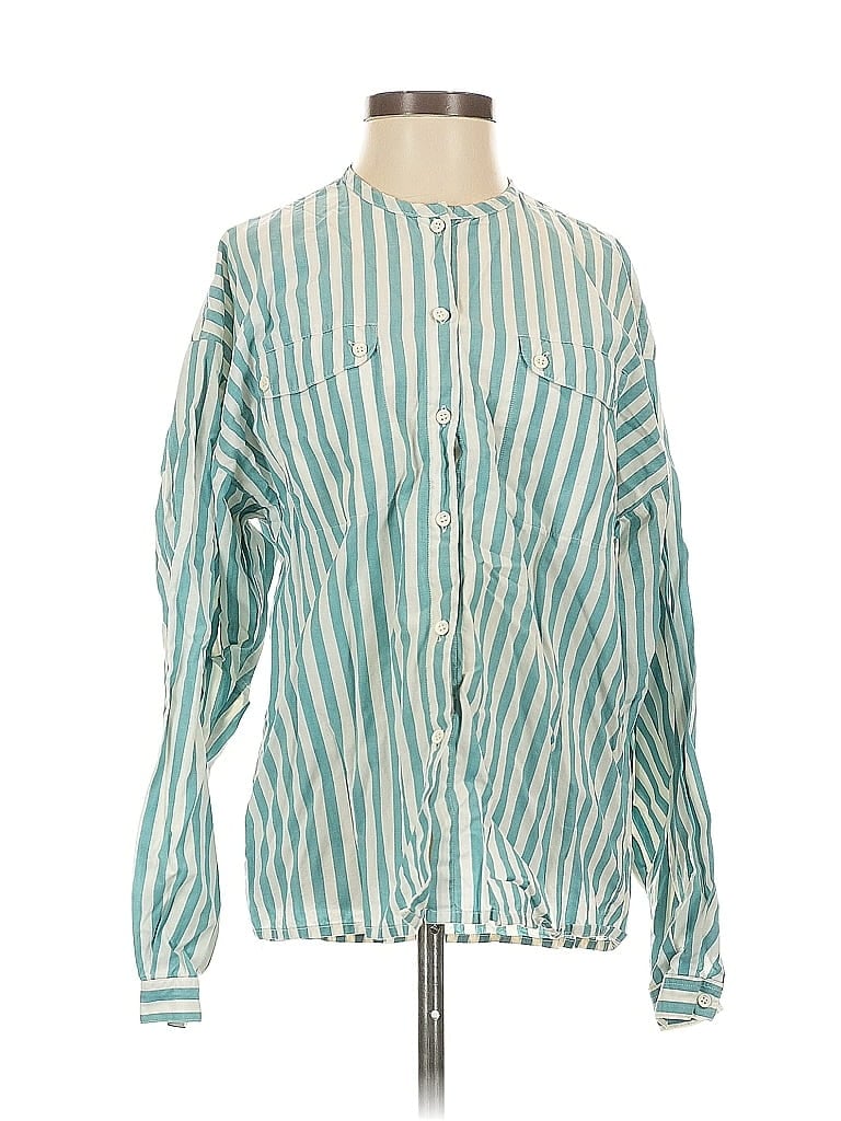 Pre-owned Assorted Brands Long Sleeve Button Down Shirt In Green