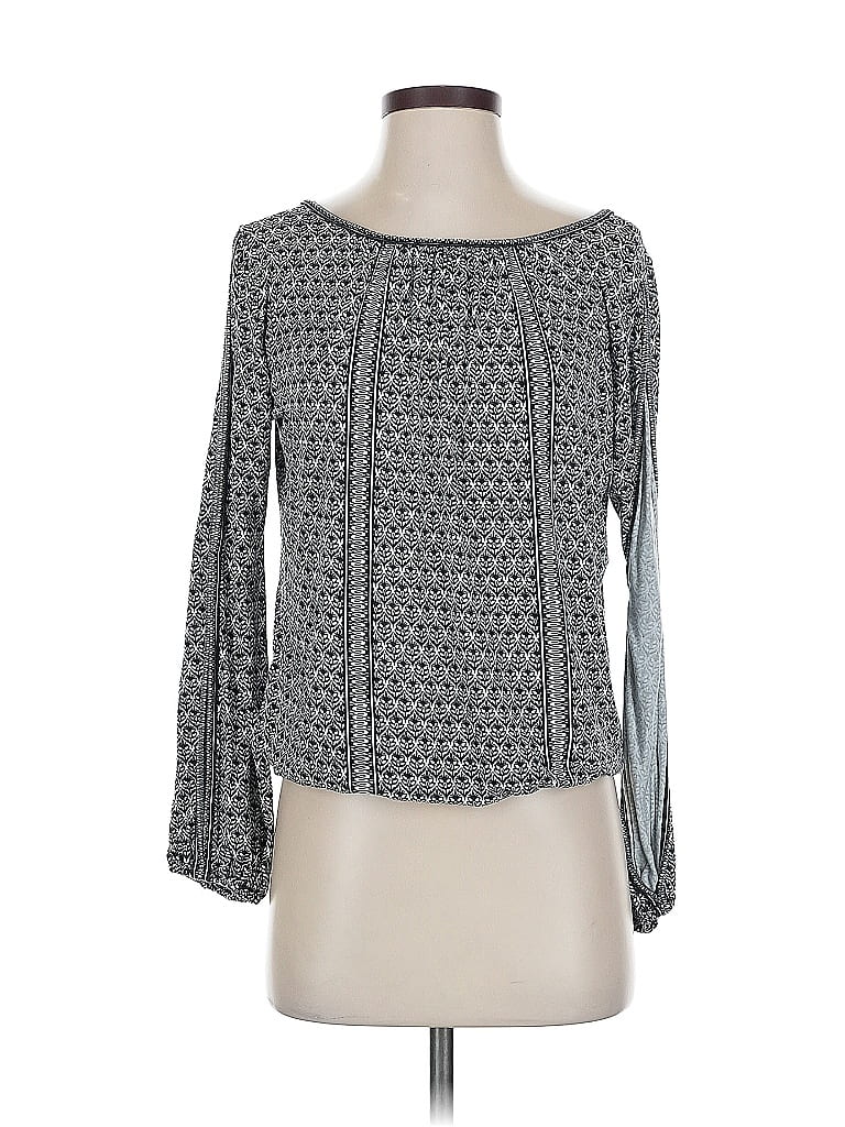 Pre-owned Max Studio Long Sleeve Blouse In Gray