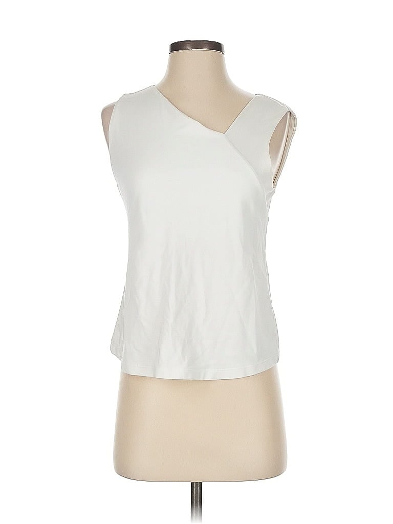 Pre-owned Cabi Sleeveless Top White One Shoulder Neckline Tops