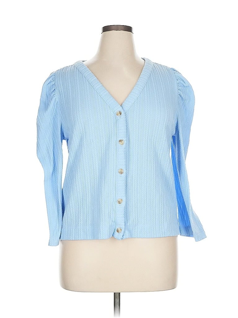 Pre-owned Ann Taylor Loft Cardigan Sweater In Blue