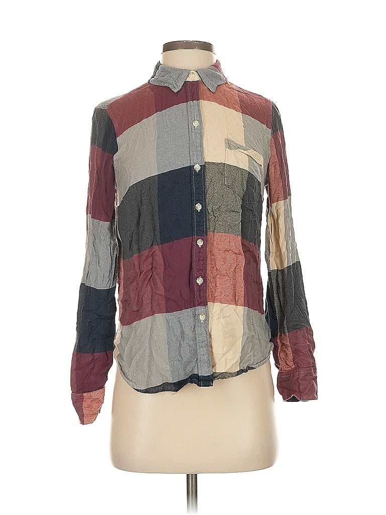 Pre-owned Lucky Brand Long Sleeve Button Down Shirt In Burgundy