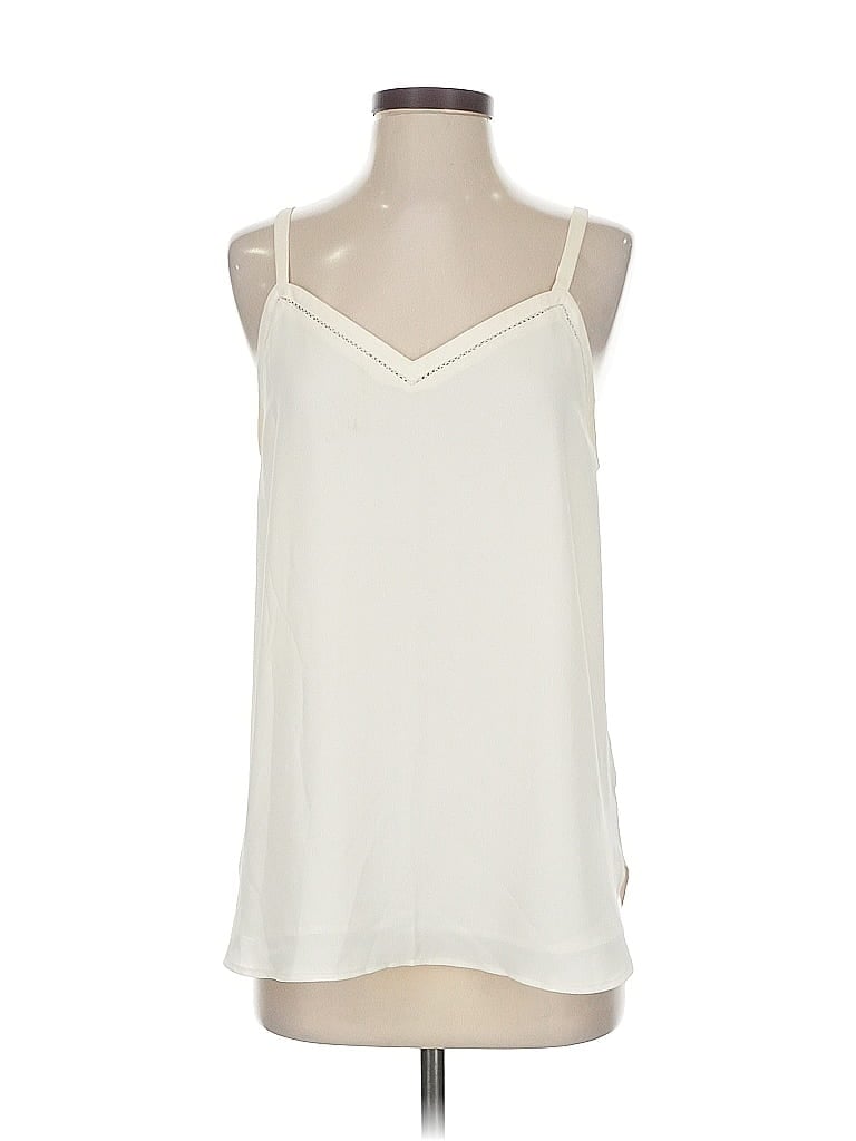 Pre-owned Ann Taylor Loft Sleeveless Blouse In White