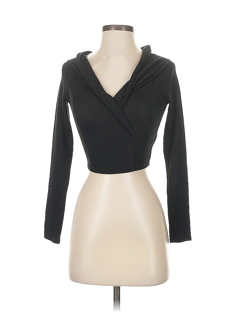 FASHION NOVA Pre-owned Long Sleeve Top Black Cowl Neck Tops