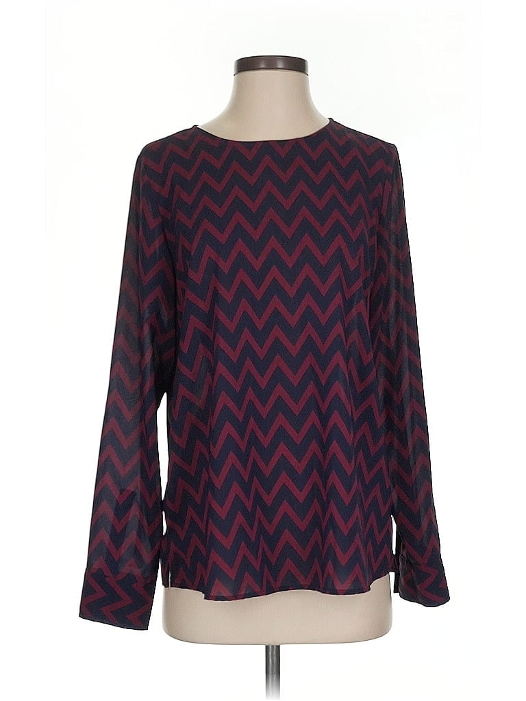 Pre-owned The Limited Long Sleeve Blouse In Burgundy