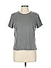 Zara 100% Cotton Metallic Gray Short Sleeve T-Shirt Size L - photo 1