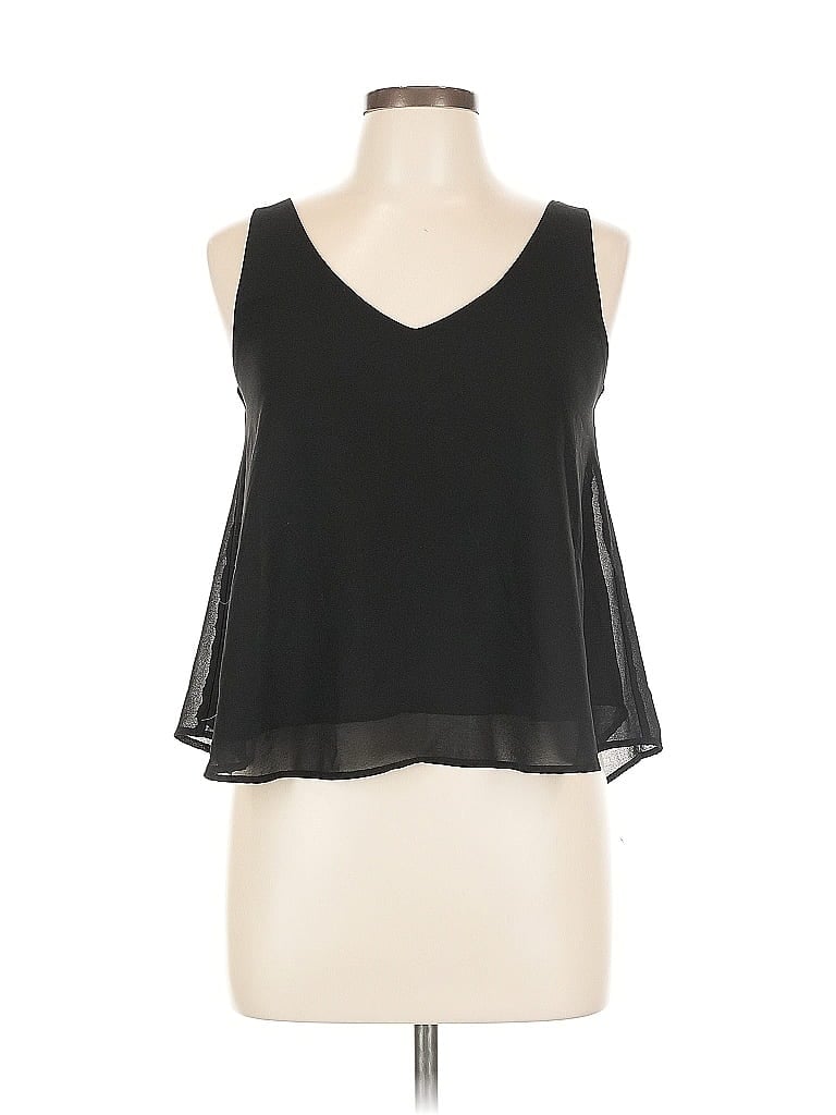 Pre-owned Fab'rik Tank Top Black Halter Neckline Tops