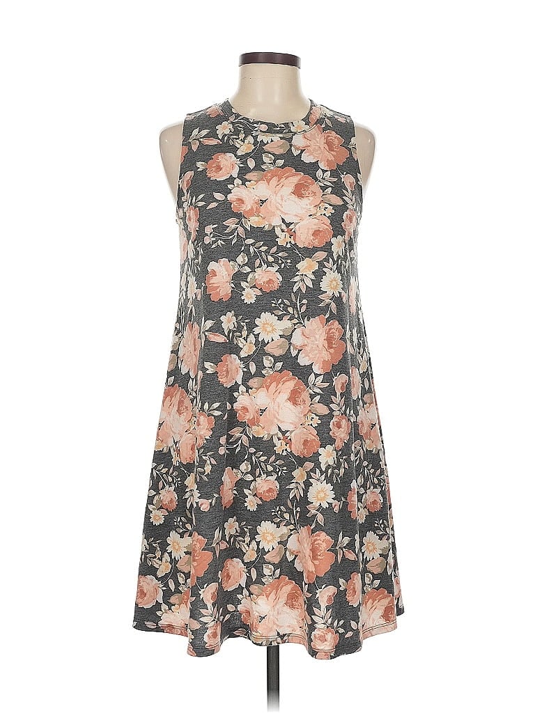 Fortune + Ivy Floral Gray Casual Dress Size M - photo 1