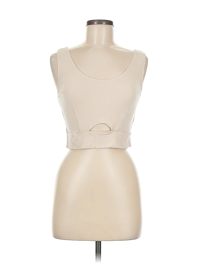 Pre-owned Elodie Tank Top Ivory Strapless Neckline Tops In White