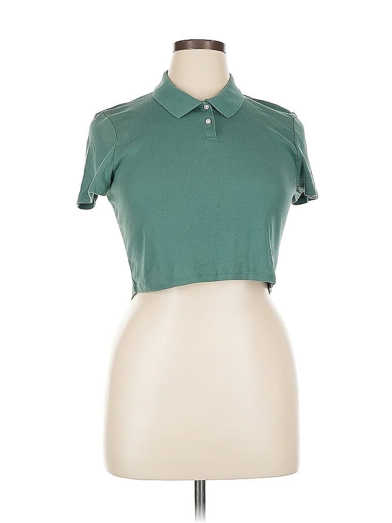 Pre-owned American Eagle Outfitters Short Sleeve Polo Shirt In Green
