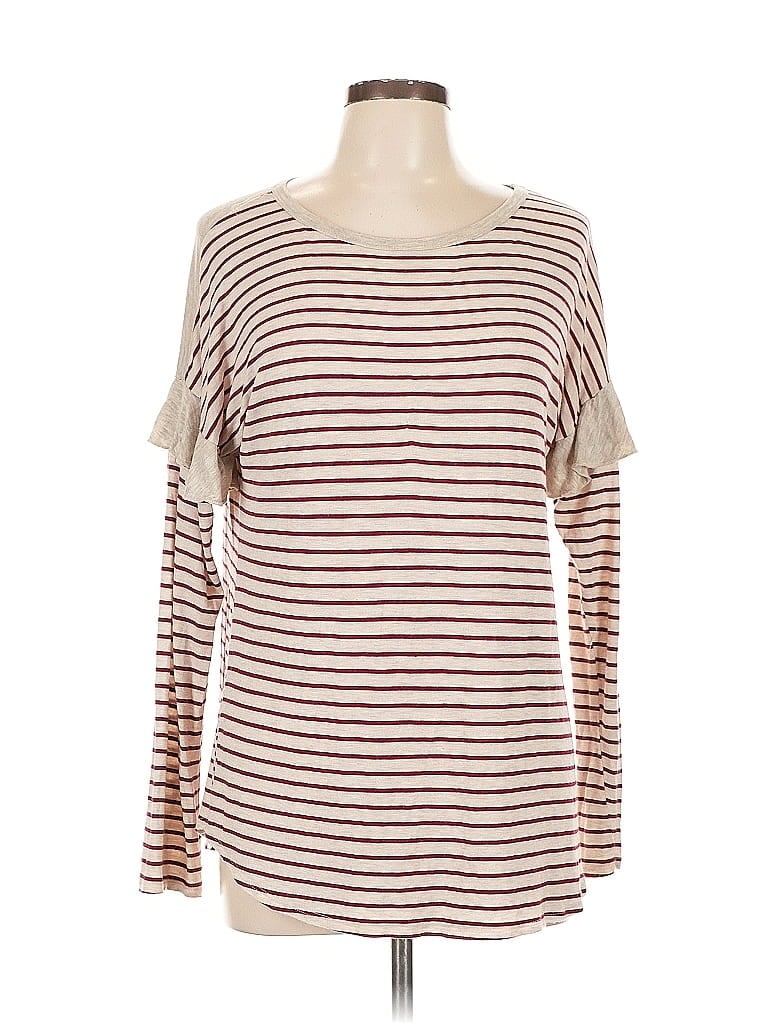 Pre-owned Hailey & Co Long Sleeve Top Burgundy Boatneck Tops