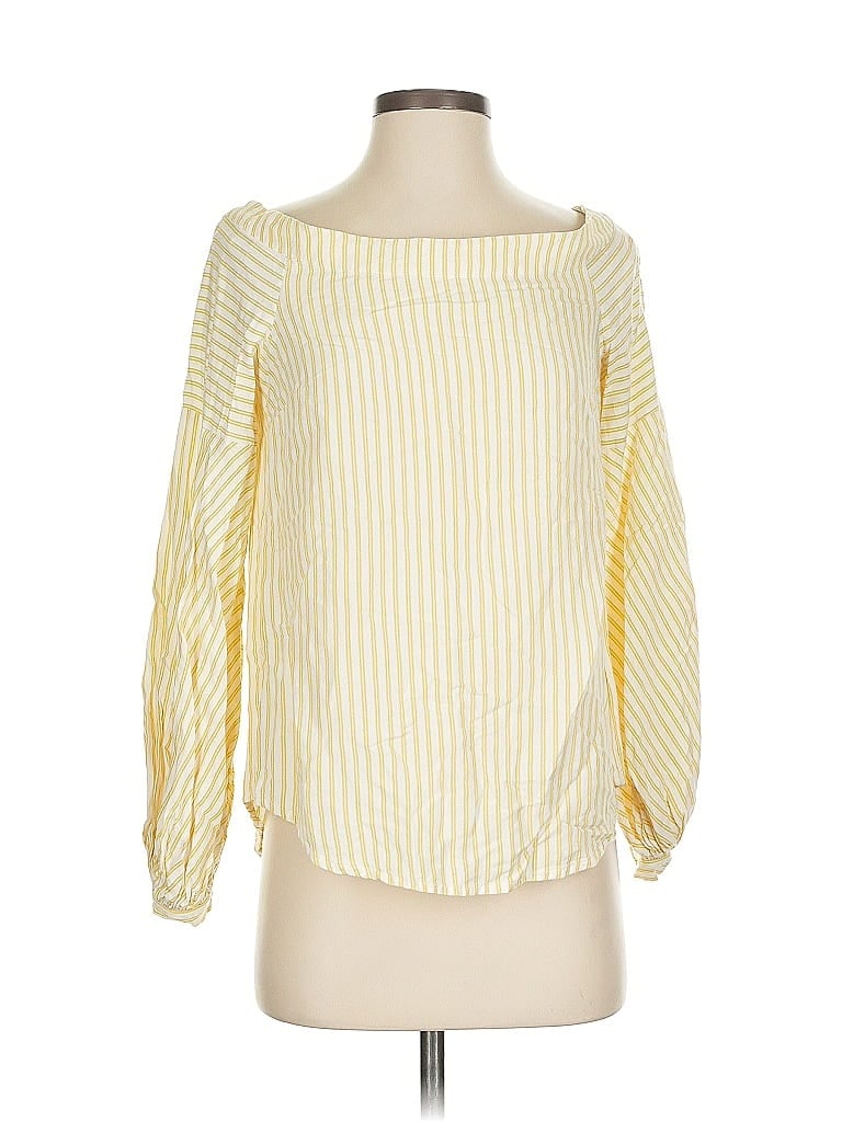 Pre-owned Maeve Long Sleeve Blouse In Yellow