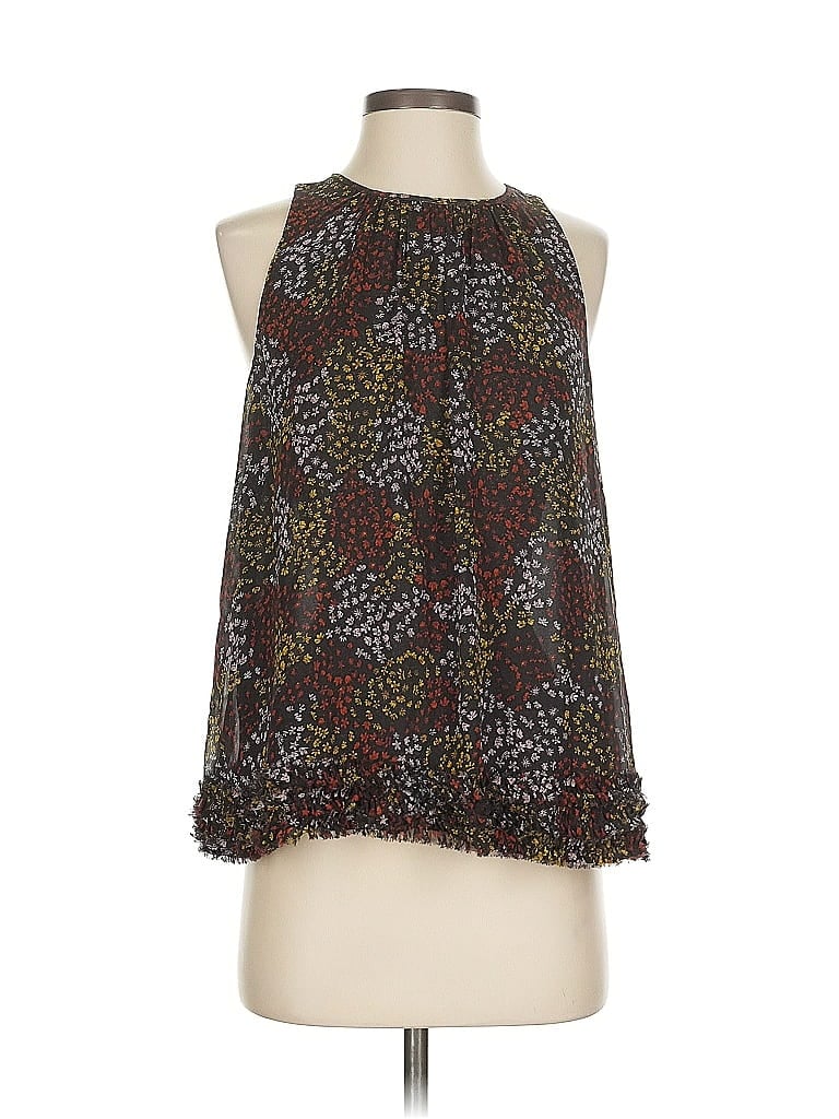 Click to view more detailed imagery on our partner's website Pre-owned Joie Sleeveless Silk Top Brown Halter Neckline Tops