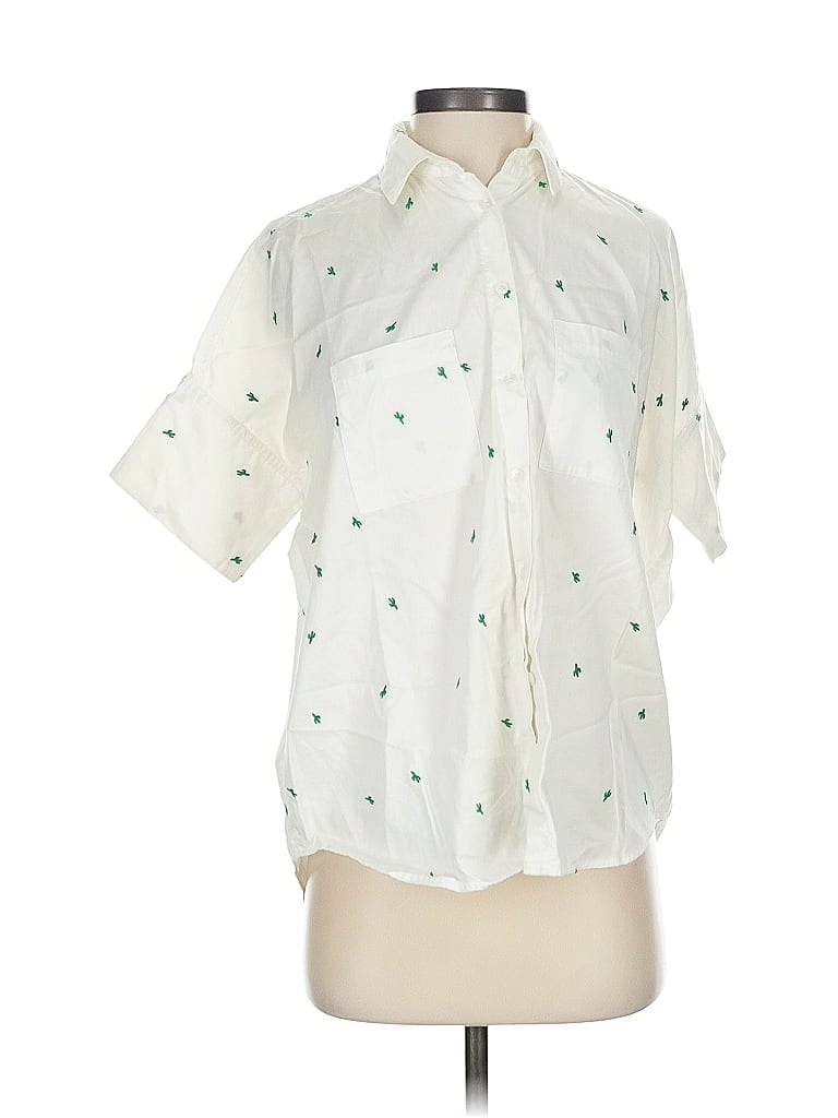 MADEWELL Pre-owned Short Sleeve Blouse In White