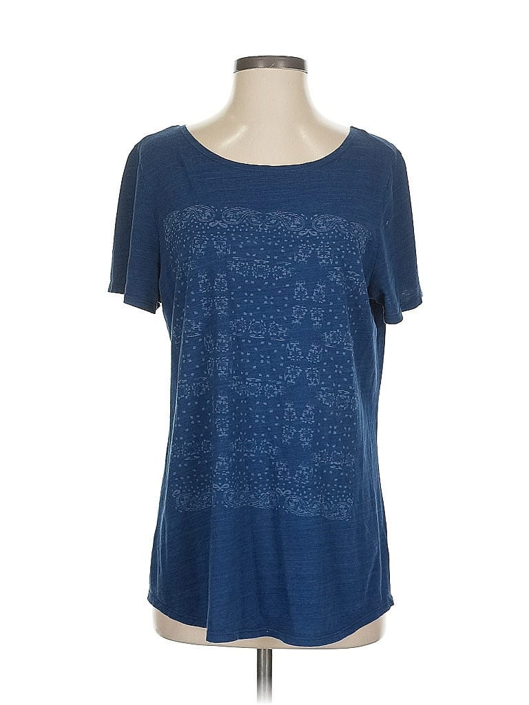 Pre-owned Coldwater Creek Short Sleeve T-shirt In Blue