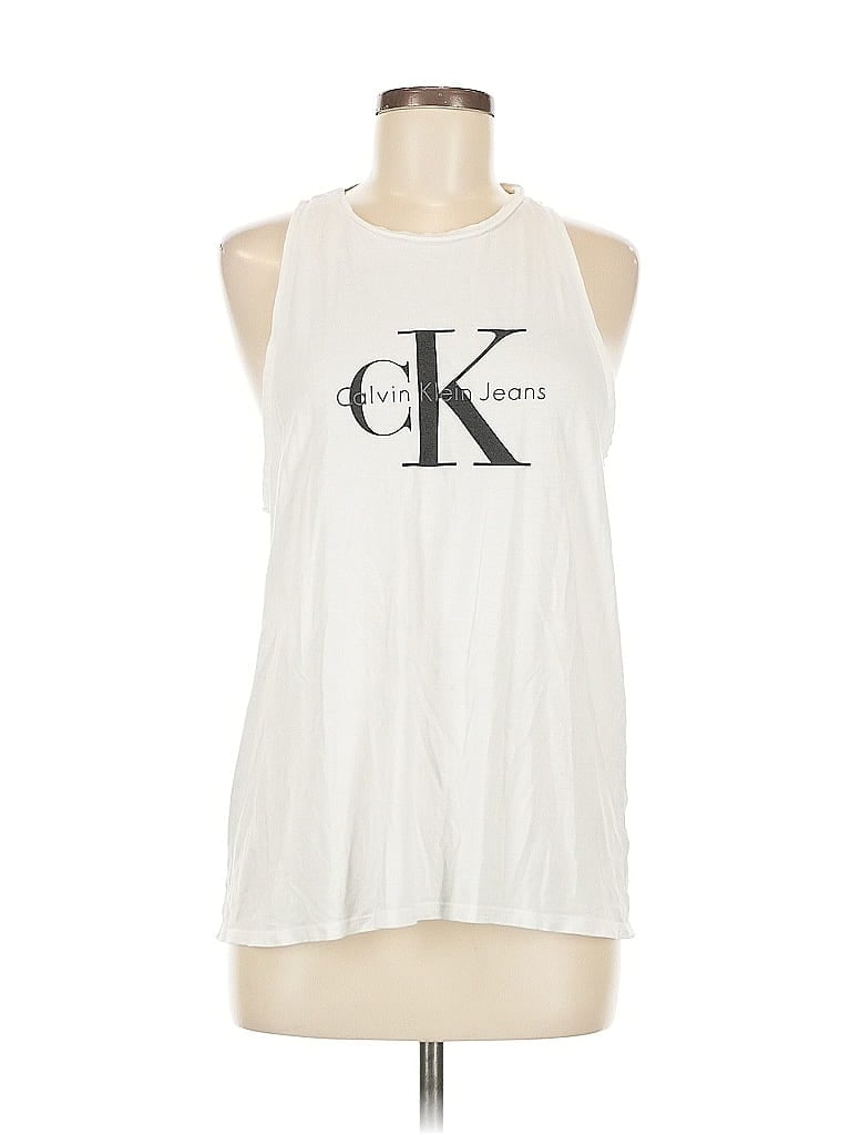 Pre-owned Calvin Klein Jeans Est.1978 Calvin Klein Jeans Sleeveless T-shirt In White