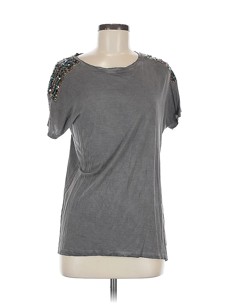 Pre-owned Inc International Concepts Short Sleeve Top Gray Crew Neck Tops
