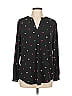 Anne Klein Polka Dots Black Long Sleeve Blouse Size L - photo 1
