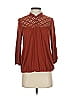 Ella Moss Burgundy 3/4 Sleeve Blouse Size XS - photo 1