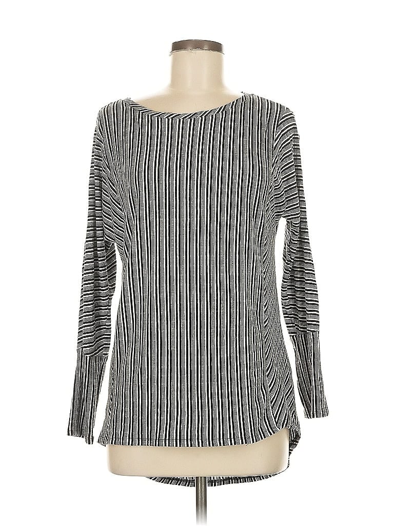 Pre-owned Dana Buchman Long Sleeve T-shirt In Silver