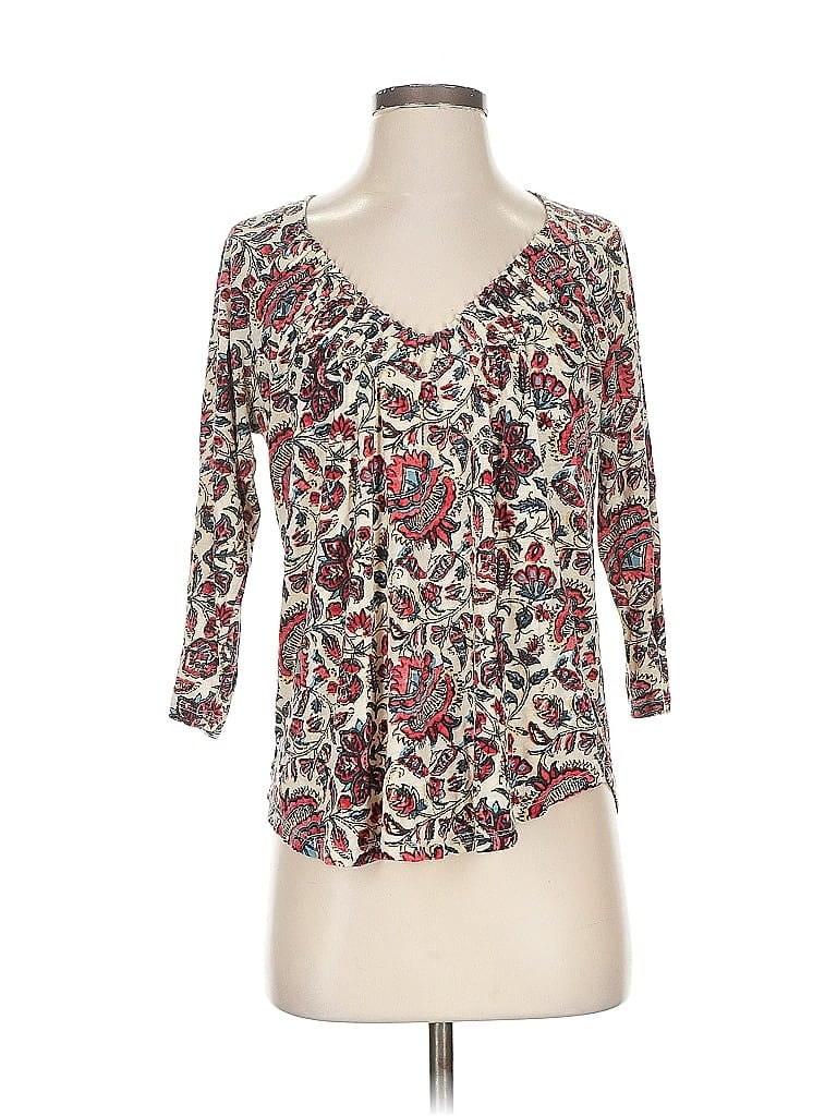 Click to view more detailed imagery on our partner's website Pre-owned Lucky Brand 3/4 Sleeve Blouse In White