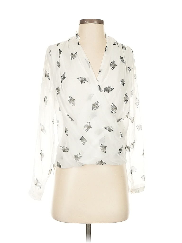 Pre-owned H&m Long Sleeve Blouse In White