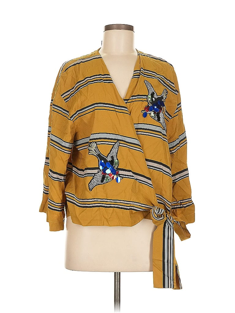 Zara Gold 3/4 Sleeve T-Shirt Size M - photo 1