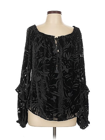 Hale Bob Long Sleeve Silk Top (view 1)