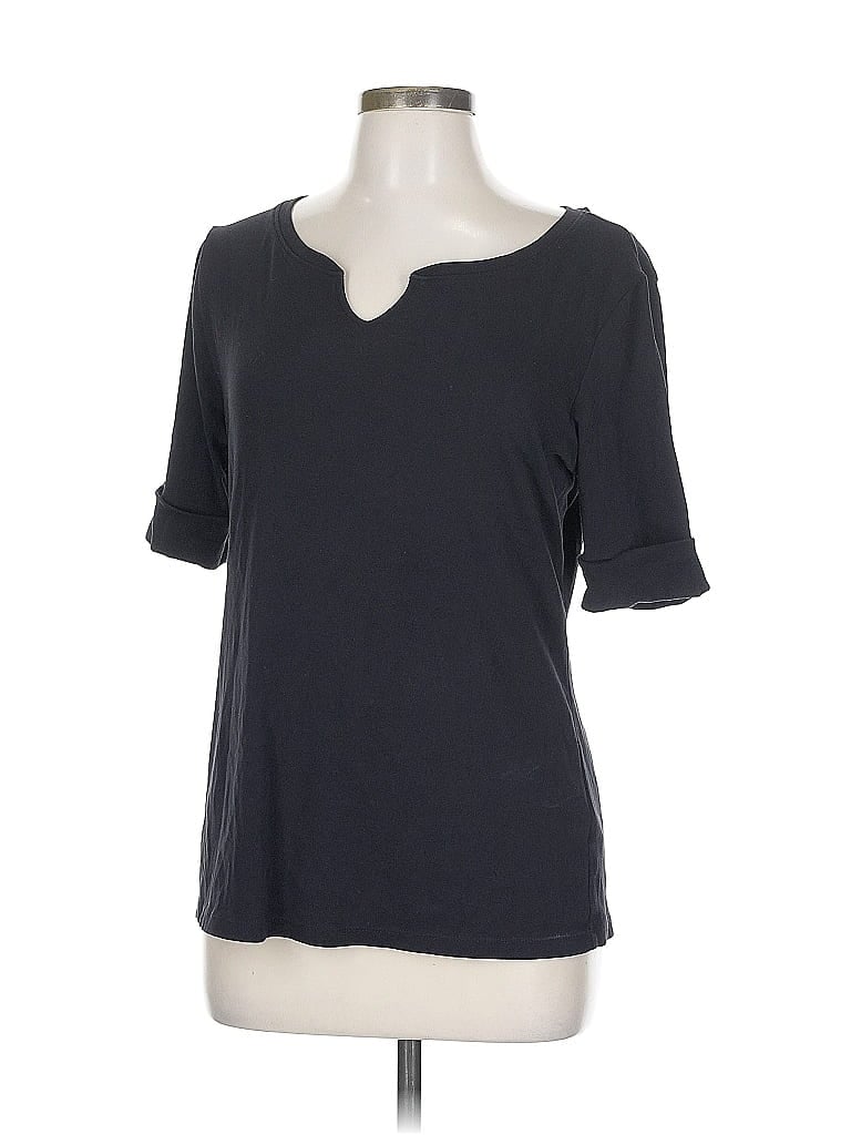 Pre-owned Ellen Tracy 3/4 Sleeve T-shirt In Black
