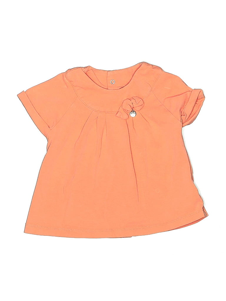 Pre-owned Mayoral Babies' Short Sleeve Top Orange Crew Neck Tops
