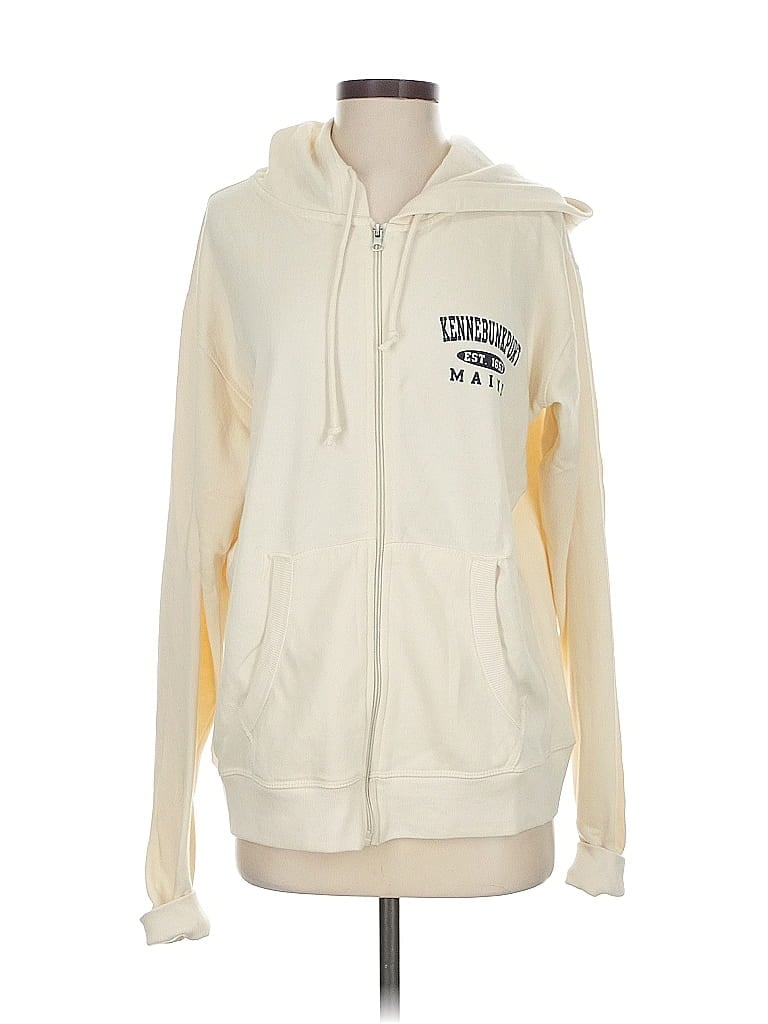 Pre-owned Assorted Brands Zip Up Hoodie In White