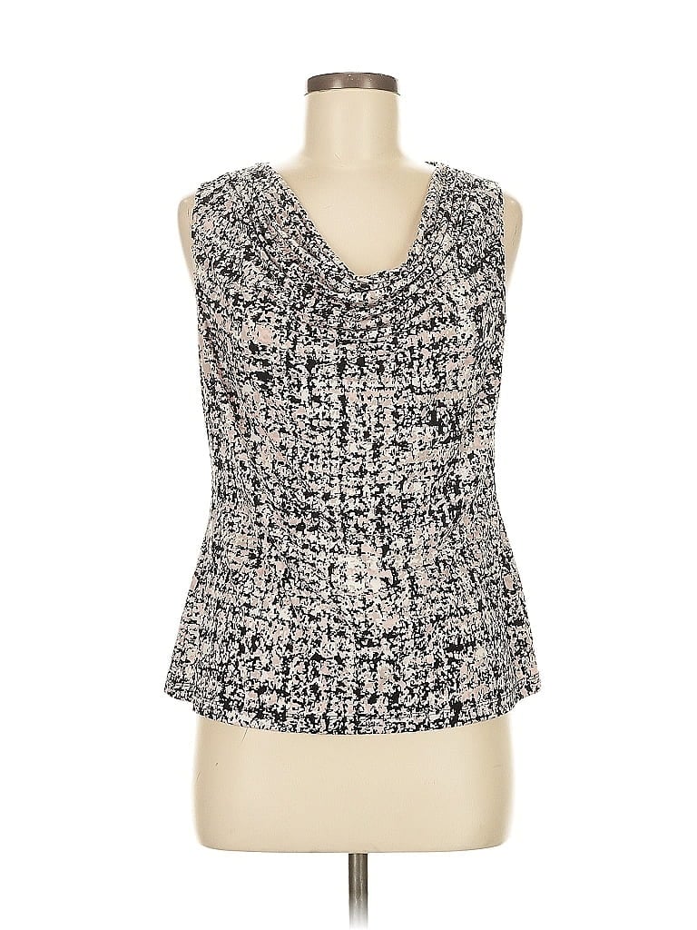 CALVIN KLEIN Pre-owned Sleeveless Top Silver Cowl Neck Tops