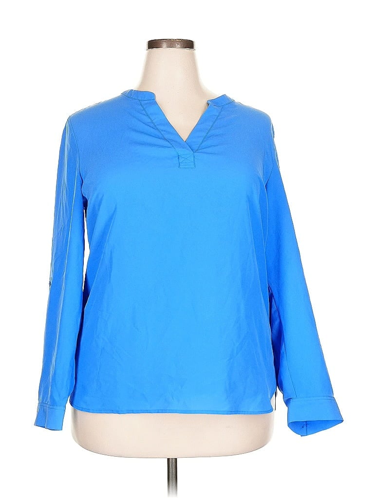 Pre-owned Talbots Long Sleeve Blouse In Blue