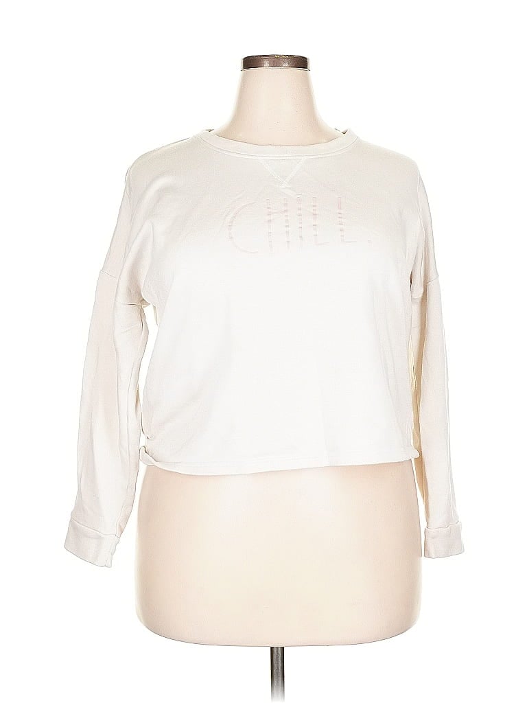 Pre-owned Rae Dunn Sweatshirt In White