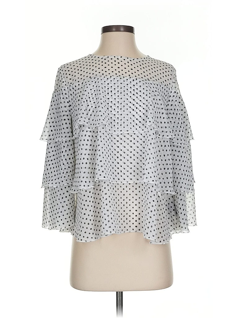 Pre-owned Who What Wear 3/4 Sleeve Blouse In Silver