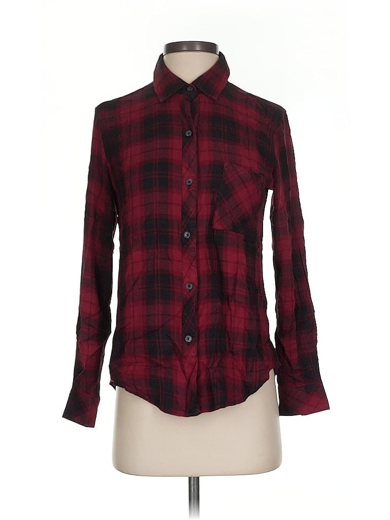 Pre-owned Rails Long Sleeve Button Down Shirt In Burgundy